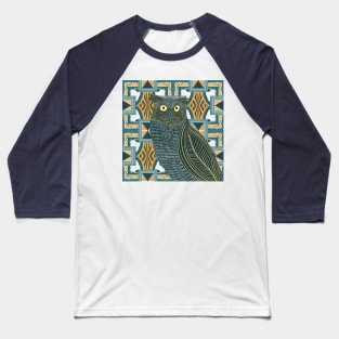 Abstract Great Horned Owl Baseball T-Shirt